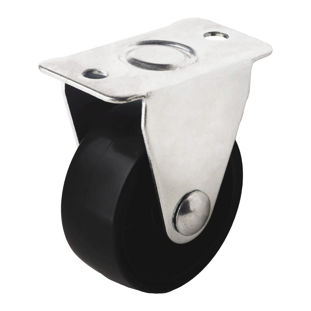 Колесо мебельное неповоротное d39 мм на площадке пластиковое