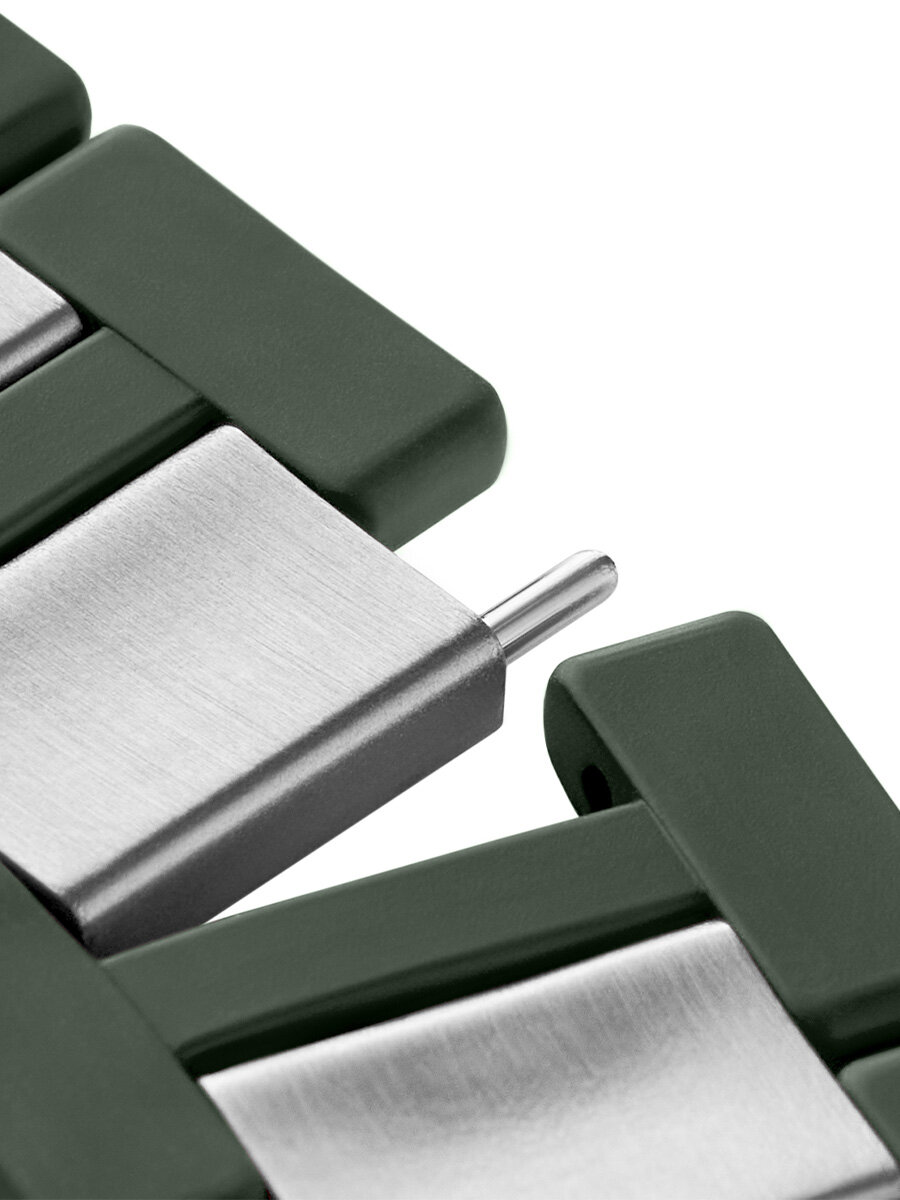 Ремешок для часов Apple Watch 38/40/41/42 mm, зеленый/серебристый — фото 1