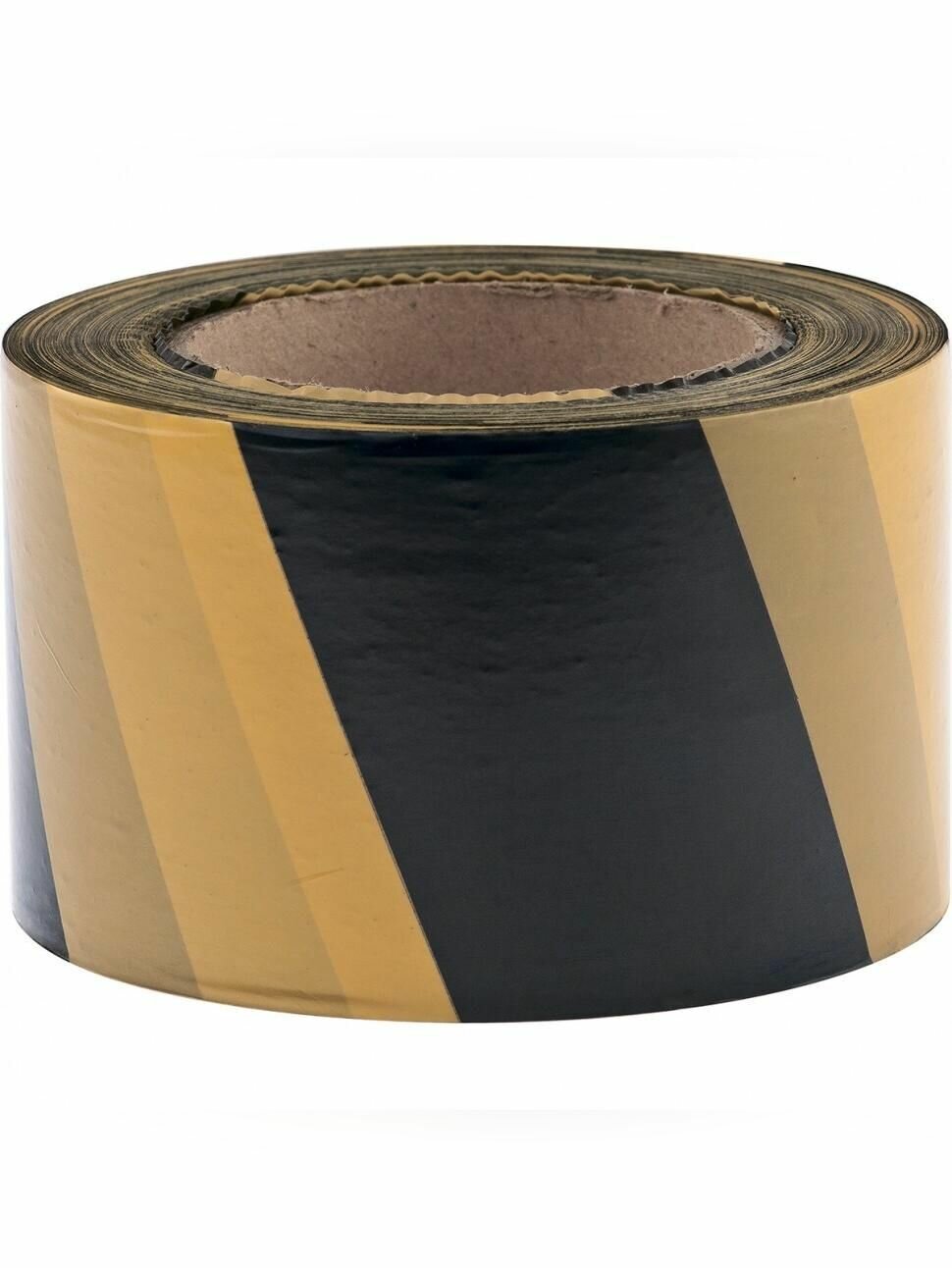 Лента сигнальная 50 мм х 200 м черно-желтая Россия Сибртех 89033