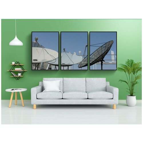 фото Набор модулных постеров для интерьера "антенна, коммуникация, коробка передач" 60x90 см. в тубусе, без рамки lotsprints