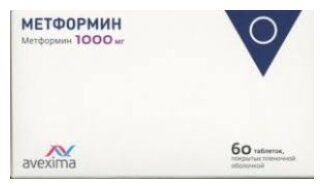 Метформин таблетки п/о плен. 1000мг 60шт