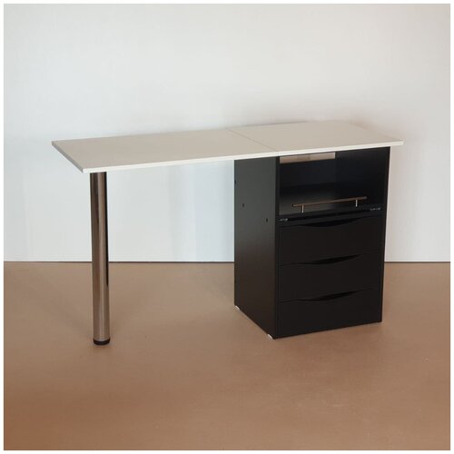 фото Складной маникюрный стол комфорт №8 черно-белый ru comfort