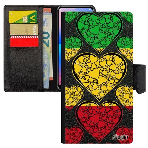 фото Красивый чехол-книжка для мобильного // xiaomi mi 8 // "флаг мали с сердцем" дизайн стиль, utaupia, цветной