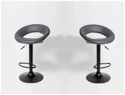 Комплект из 2-х барных стульев BN-1009-1 серый на черной опоре