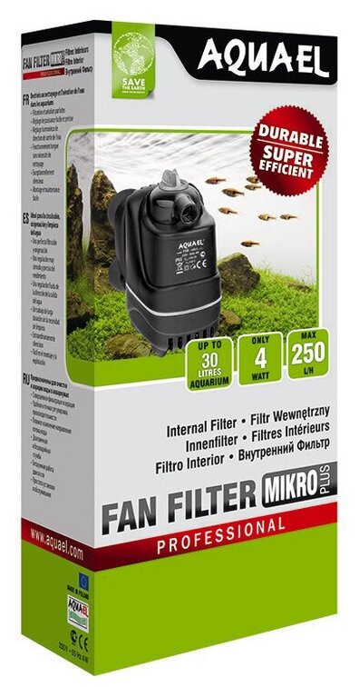 Фильтр внутренний AQUAEL FAN FILTER MIKRO plus для аквариума до 30 л (250 л/ч, 4 Вт) - фотография № 8