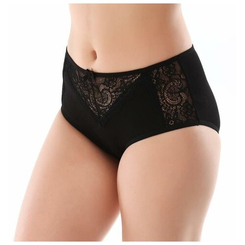 фото Трусы женские слипы с кружевом, цвет чёрный, размер 50-52 (xl) miss beautiful
