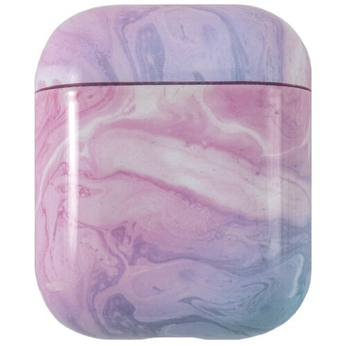 фото Чехол для футляра airpods 1 / airpods 2 / кейс накладка на футляр для эйрподс / коллекция "marble" серо- розовый luxcase