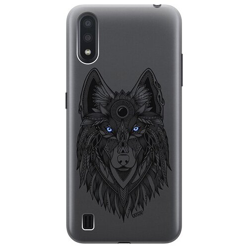 фото Ультратонкий силиконовый чехол-накладка для samsung galaxy a01 с 3d принтом "grand wolf" gosso