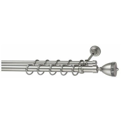 Карниз Виенна хром матовый 25мм 320см: двухрядный