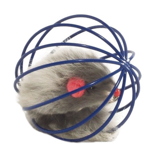 Мышь для кошек Beeztees меховая в металлическом шаре (425021)