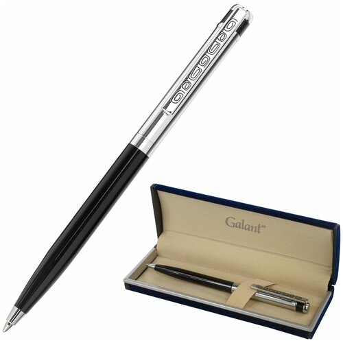 Ручка подарочная шариковая GALANT ACTUS, корпус серебристый с черным, детали хром, узел 0,7 мм, синяя, 143518 агейчев игорь actus fidei