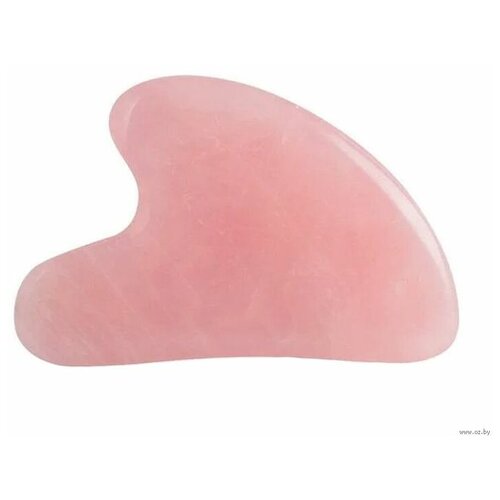 Скребок Гуаша из натурального камня (розовый кварц) для массажа тела и лица, против отeчности и морщин, для упругости кожи