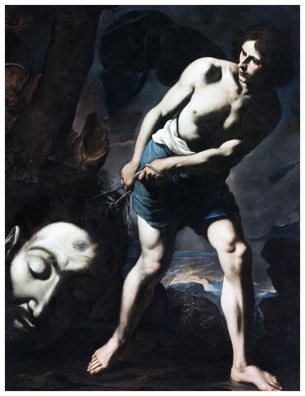 Репродукция на холсте Давид и Голиаф Ваккаро Андреа 30см. x 39см.