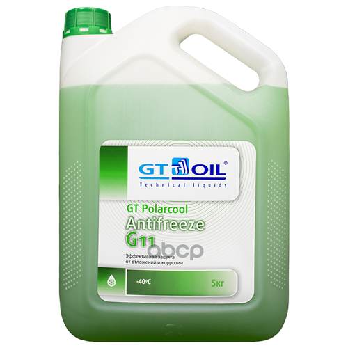 Антифриз G11 Gt Oil Gt Polarcool Готовый 5л (Зеленый) GT OIL арт. 1950032214014