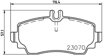 Дисковые тормозные колодки передние Mintex MDB 2643 для Mercedes-Benz Vaneo (4 шт.)