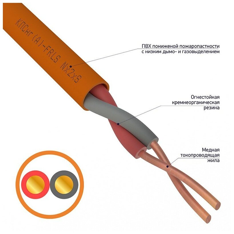 Кабель Огнестойкий Кпснг(А)-Frls 1x2x0,20 Мм, Бухта 200 М Rexant 01-4900 REXANT арт. 01-4900