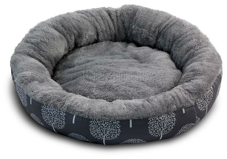 Лежак для собак Triol Сказочный лес M, размер 63х63х11см, серый