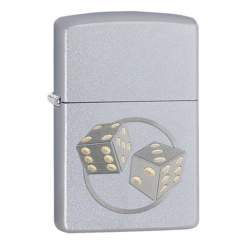 Зажигалка Zippo Classic с покрытием Satin Chrome, латунь/сталь, серебристая, матовая, 36x12x56 мм