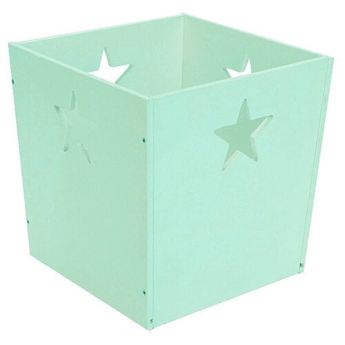 фото Деревянный ящик для игрушек мятный со звёздочкой посиделкин