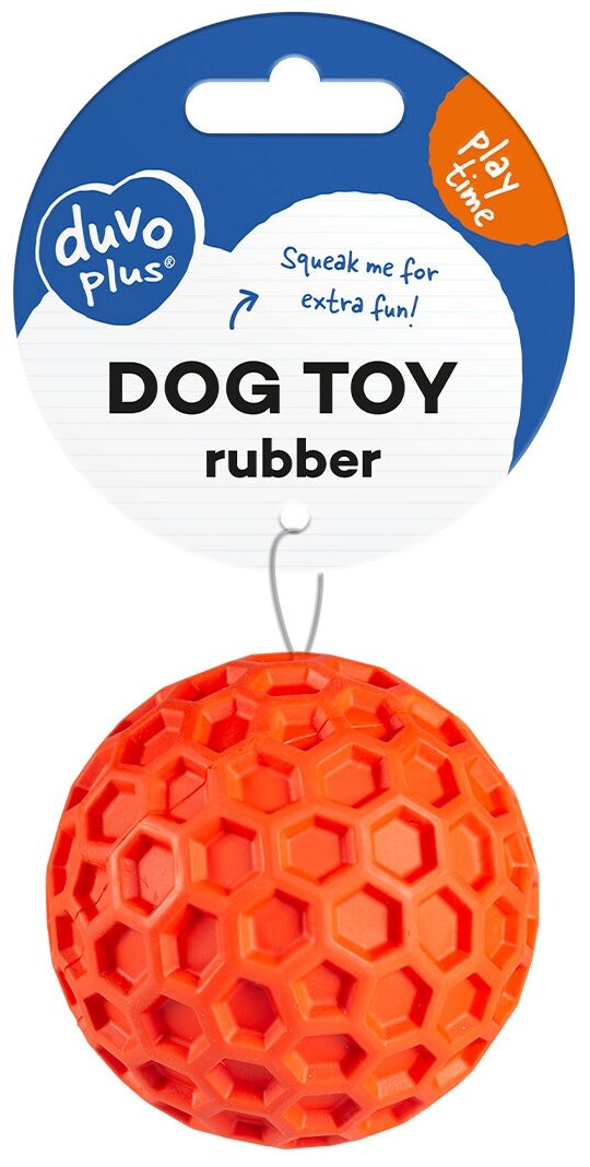 Игрушка для собак резиновая DUVO+ "Шестигранный мячик", оранжевая, 5.5х5.5х5.5см (Бельгия) - фотография № 3