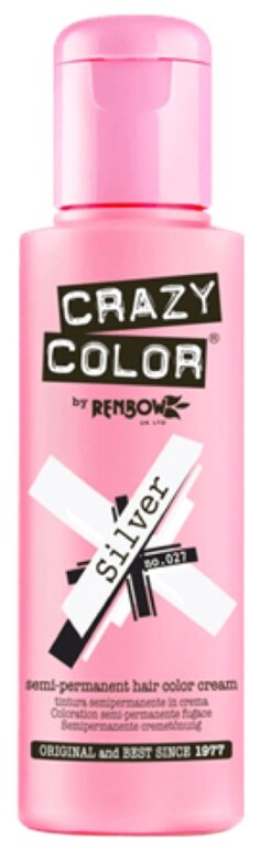 Crazy Color Краситель прямого действия Semi-Permanent Hair Color Cream, 27 silver, 100 мл