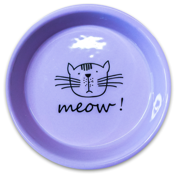 КерамикАрт миска керамическая для кошек MEOW! 200 мл, белая - фотография № 4