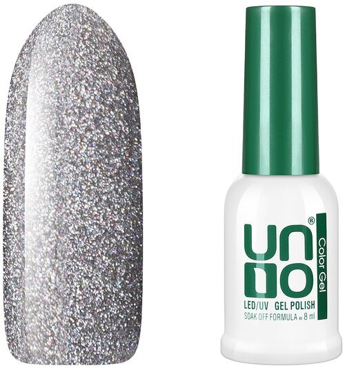 Гель лак для ногтей UNO Color Gel № 315, Holographic Silver, 8 мл