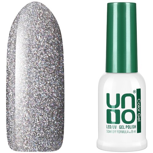 Гель лак для ногтей UNO Color Gel № 315, Holographic Silver, 8 мл uno гель лак 316 мерцающий shimmering