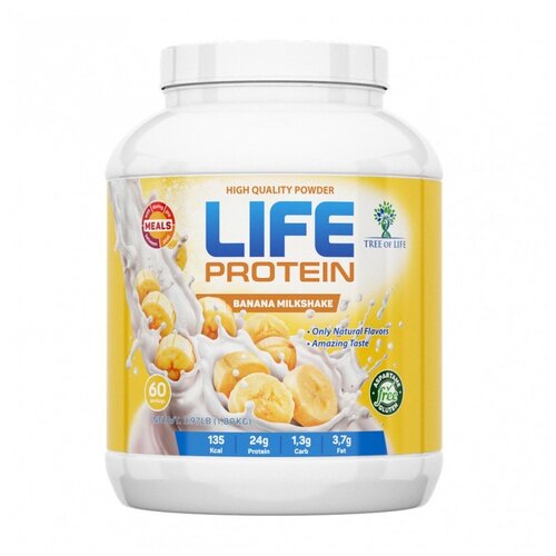 Протеин Tree of Life Life Protein, 1800 гр., банановый коктейль whey protein 1800 гр tree of life hot chocolate