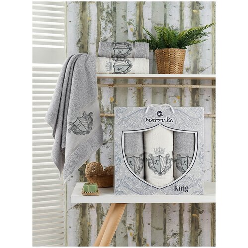 фото Oran merzuka полотенце cholet цвет: серый br19131 (50х90 см - 2 шт,70х140 см)