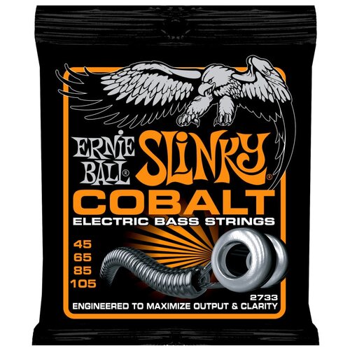 Ernie Ball 2733 - струны для бас-гитары Cobalt Bass Hybrid Slinky (45-65-85-105) ernie ball 2070 45 95 струны для акустической бас гитары