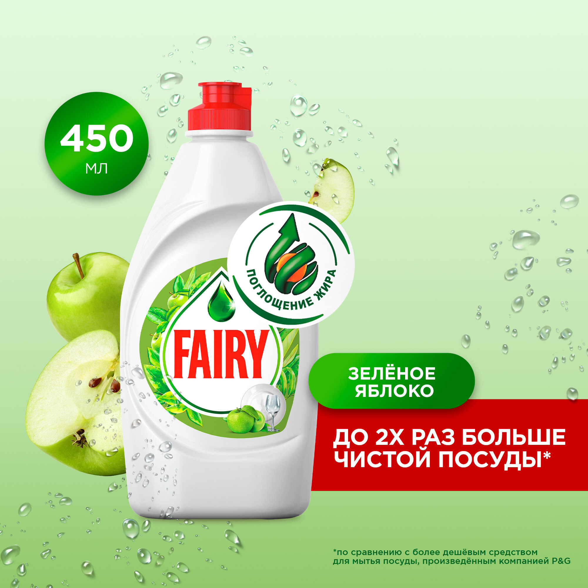 Fairy Средство для мытья посуды Зеленое яблоко