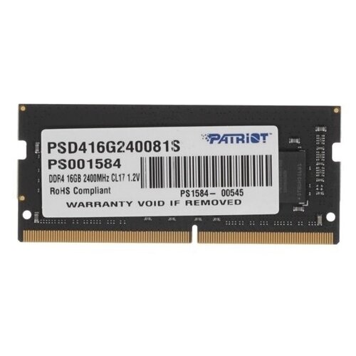 Модуль памяти 16Gb DDR4 2400MHz Patriot Signature SO-DIMM (PSD416G240081S)