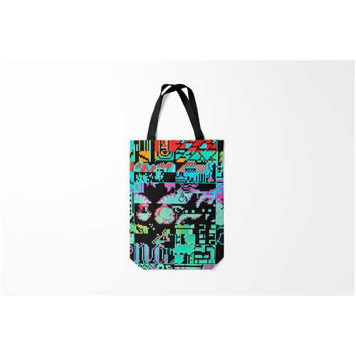 фото Сумка-шоппер / 31х42 см / популярные иллюстрации / glitch глитч заставка burnettie