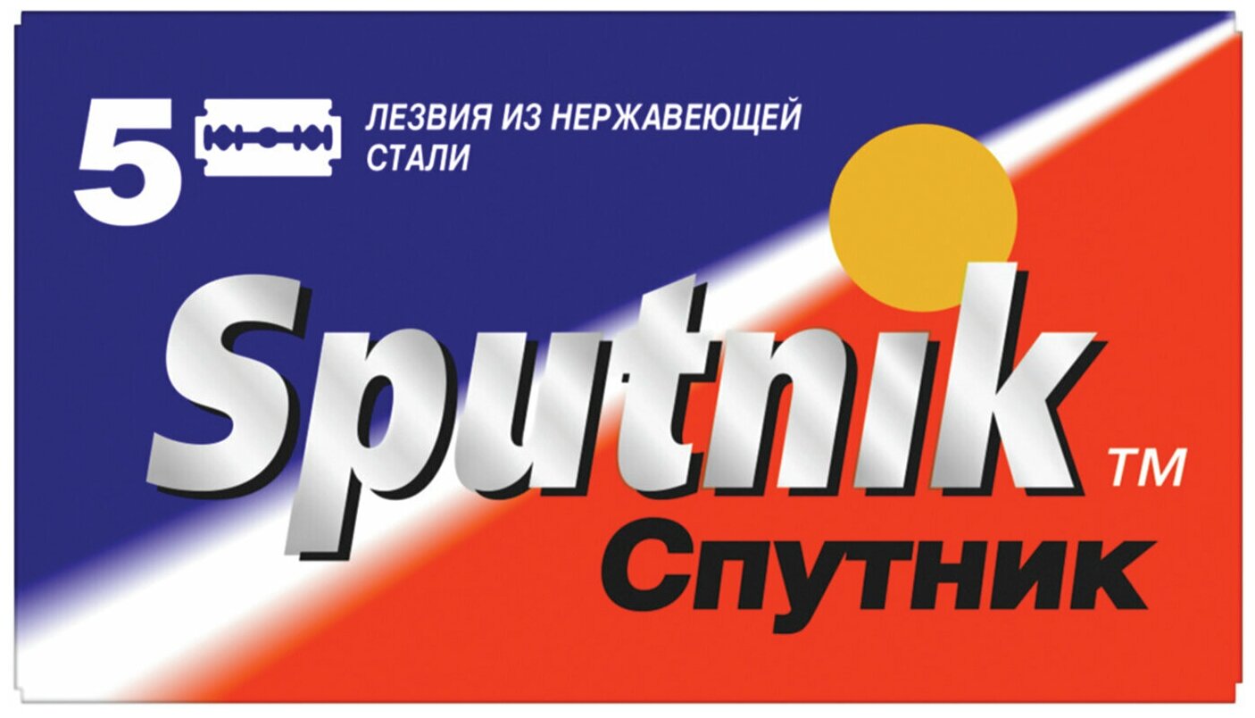 Лезвия для Т-образного станка Sputnik Stainless, красный/синий, 5 шт.