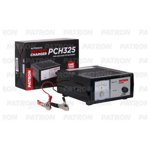 фото Patron pch325 устройство зарядное для акб импульсное 12v, плавная регулировка тока - 0.8 - 18 а, 0.95 кг, ампермет