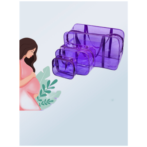 сумка в роддом готовая дорожный набор для мам Сумка в роддом прозрачная фиолетовая