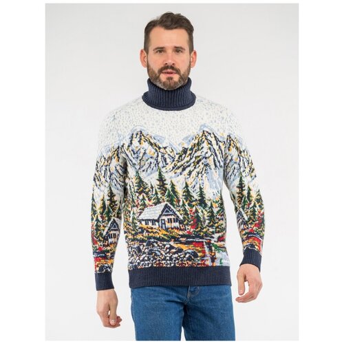 фото Мужской свитер с горным пейзажем pulltonic