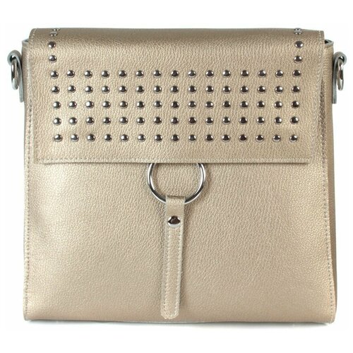 фото Сумка/сумка женская/натуральная кожа/meyninger/св8249/золотистый/модель кросс-боди/с двумя ремешками