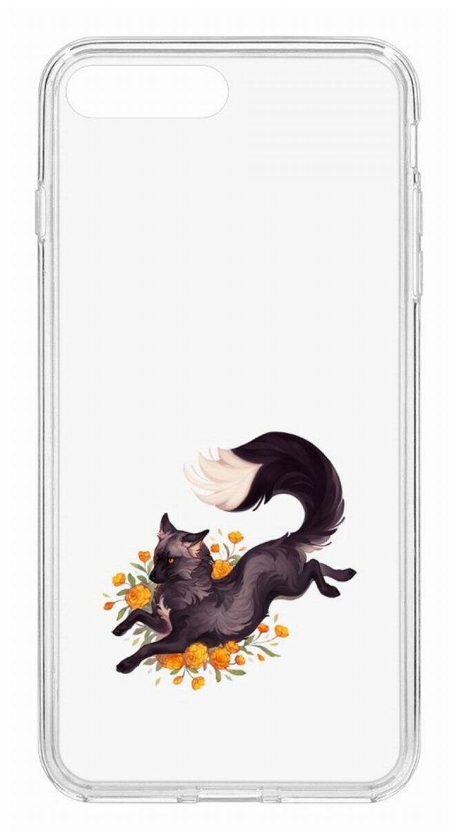 Чехол для iPhone 7 Plus/8 Plus Kruche Print Fox,противоударная пластиковая накладка с рисунком,защитный силиконовый бампер с принтом и защитой камеры