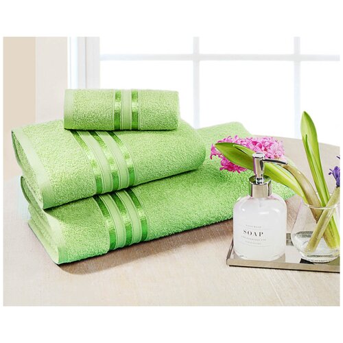 фото Доми набор из 3-х полотенец harmonika цвет: салатовый 33х50 см, 50х80 см, 70х130 см dome