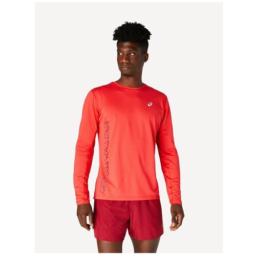 Футболка с длинным рукавом беговая Asics Asics Run Ls Top Electric Red/Burgundy (US:XL)