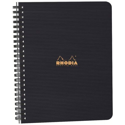 Ежедневник в линейку Rhodia Active А5 (16х21см.) 90 г/м2 80 листов белого цвета (с микроперфорацией), плотная черная обложка