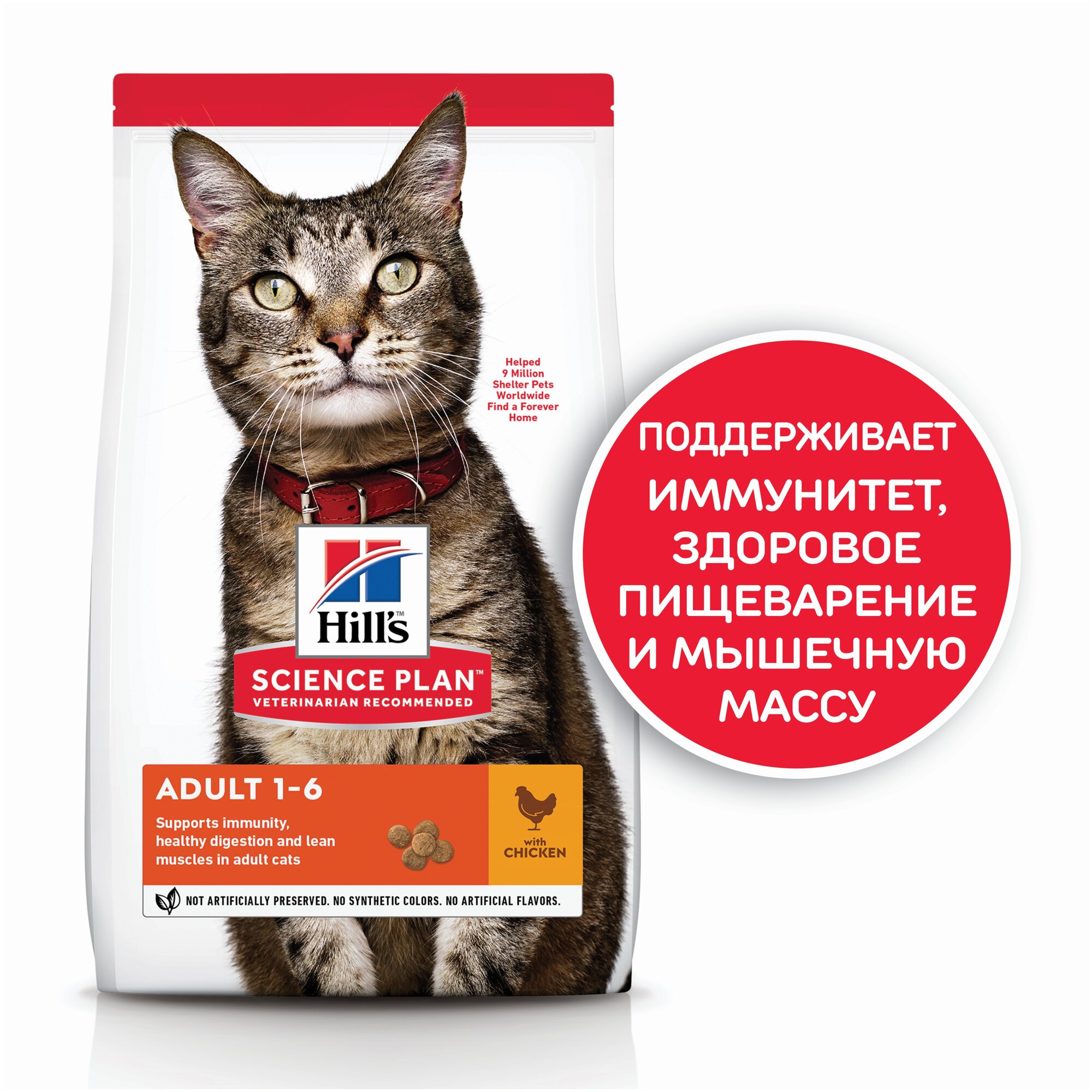 Корм сухой Hill's Science Plan Adult 1-6 для взрослых кошек с курицей, 300 г х 3 шт. - фотография № 6