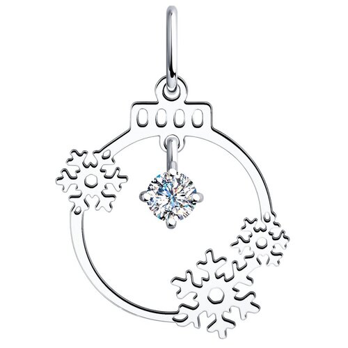 фото Diamant подвеска из серебра с родированием с фианитом 94-130-01023-1
