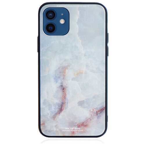 Чехол WK Design Azure Glass Print Marble для iPhone 12 Mini белый мрамор