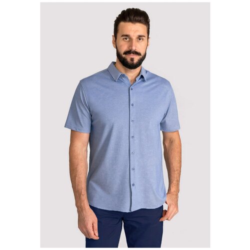 Рубашка GREG, размер 174-184/48, синий пиджак greg силуэт прямой однобортный размер 52 синий