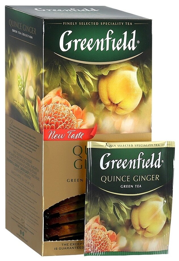 Greenfield чай зеленый пакетированный Quince Ginger 2г*25п - фотография № 4