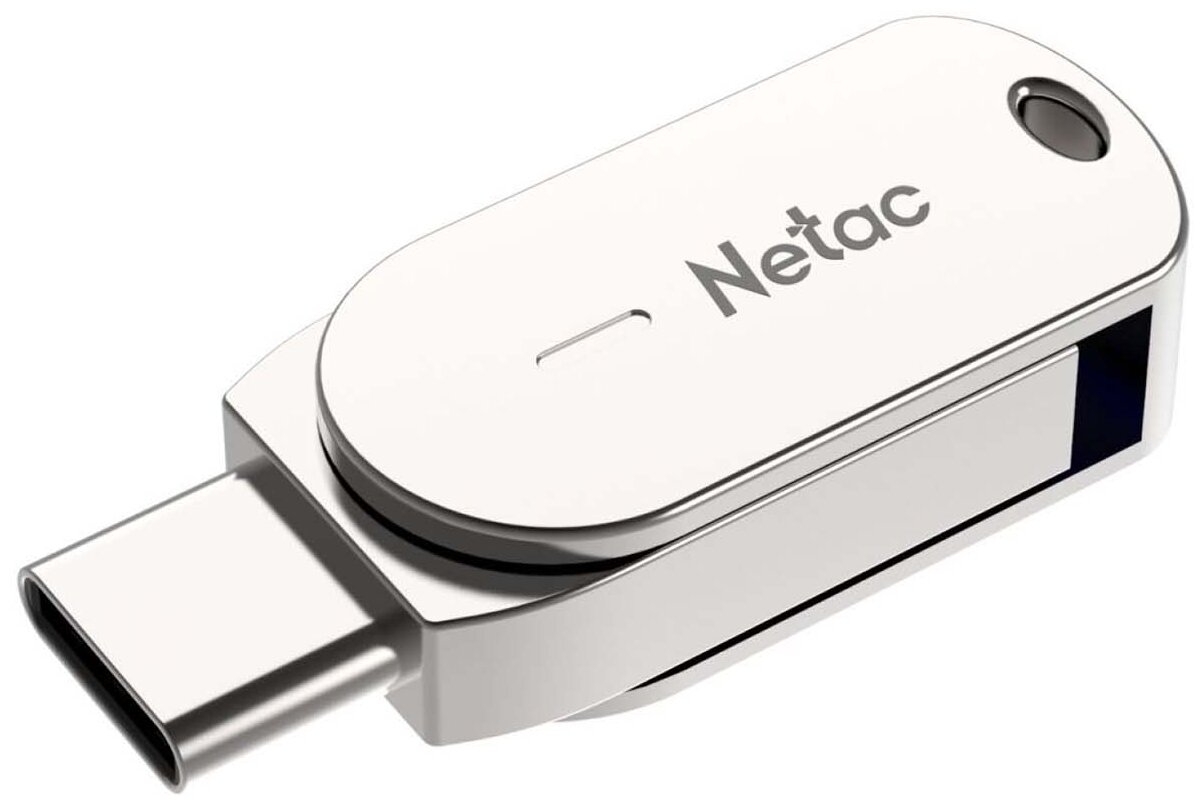 Флешка Netac U785С, 64Gb, USB 3.0/USB Type-C, Серебристый NT03U785C-064G-30PN - фото №1