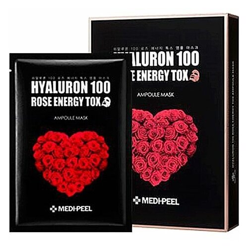 MEDI-PEEL Маска тканевая ампульная омолаживающая с розой. Hyaluron 100 rose energy tox, 30 мл.